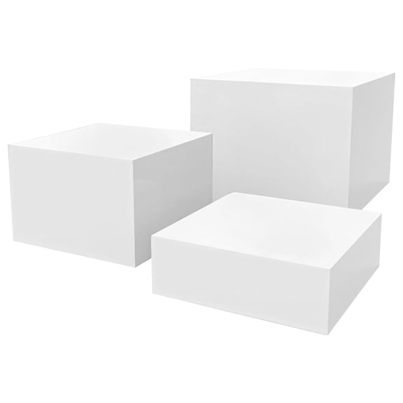 3 Pcs of Acrylic Food Display Risers,Buffet Stand for Catering,Dessert,Jewelry,and Party Tables,White