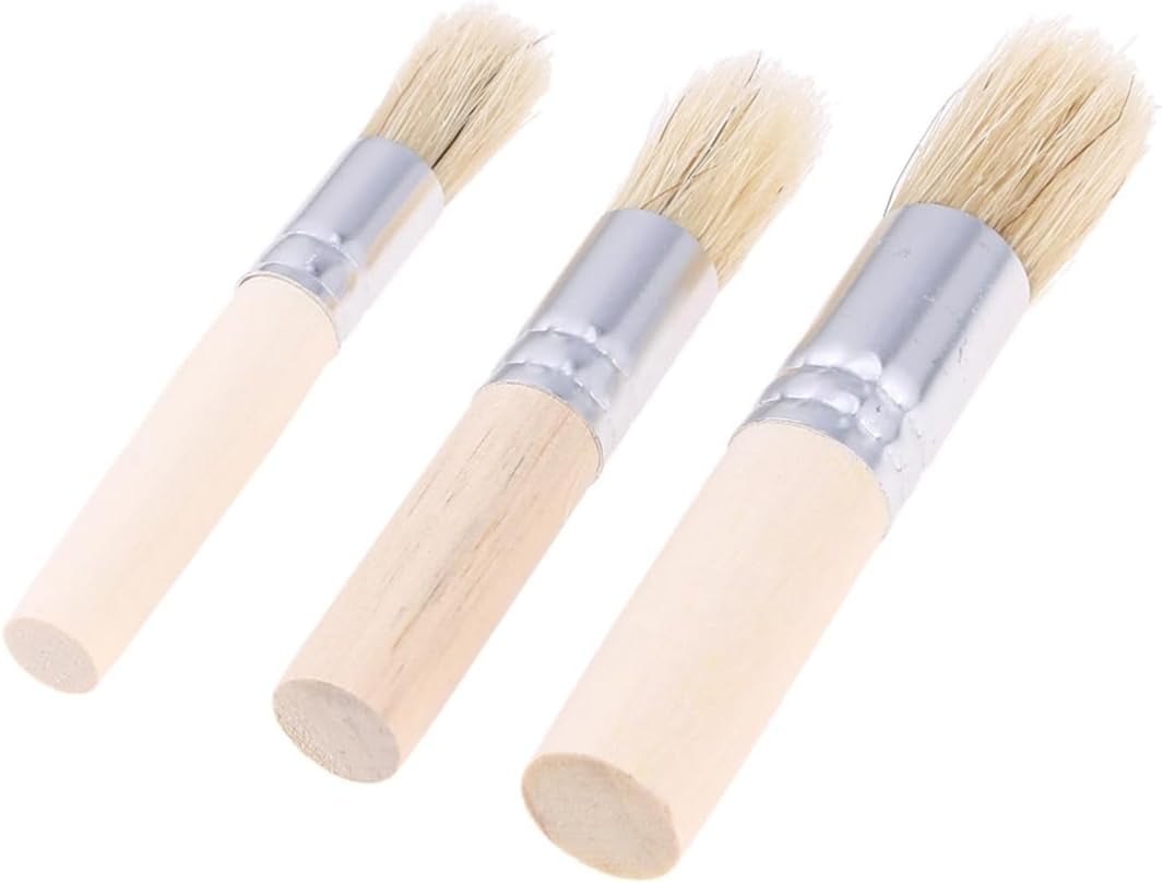 MyLifeUNIT: Chalk Paint Brushes Set, Round Stencil Brushes with Bristles,  Set of 7