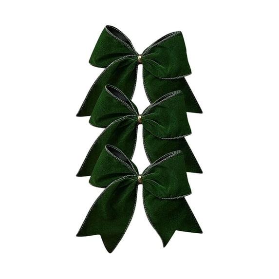 3 Pcs Burgundy Christmas Velvet Bows 6 Inch Rustic Wreath Gift Bows Vintage Xmas Velvet Ribbon Bow Ornaments for Xmas Farmhouse Tree Garland DIY Craft Wrapping Decorative