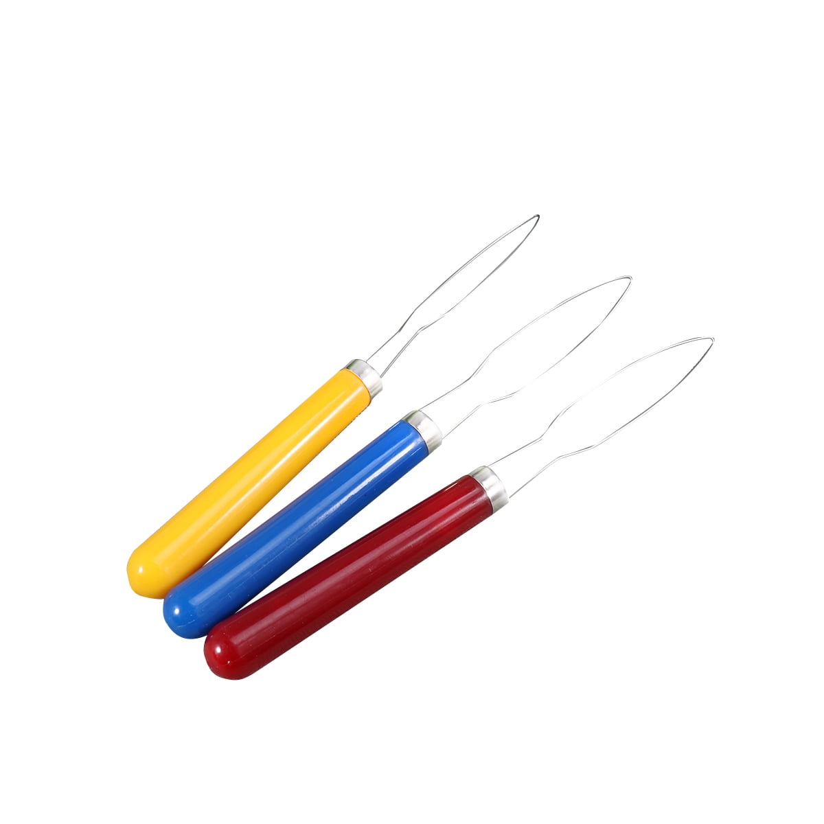 3 Pcs Button Hooks for Arthritis Wire Red Pattern Button Hook Elderly M Blue