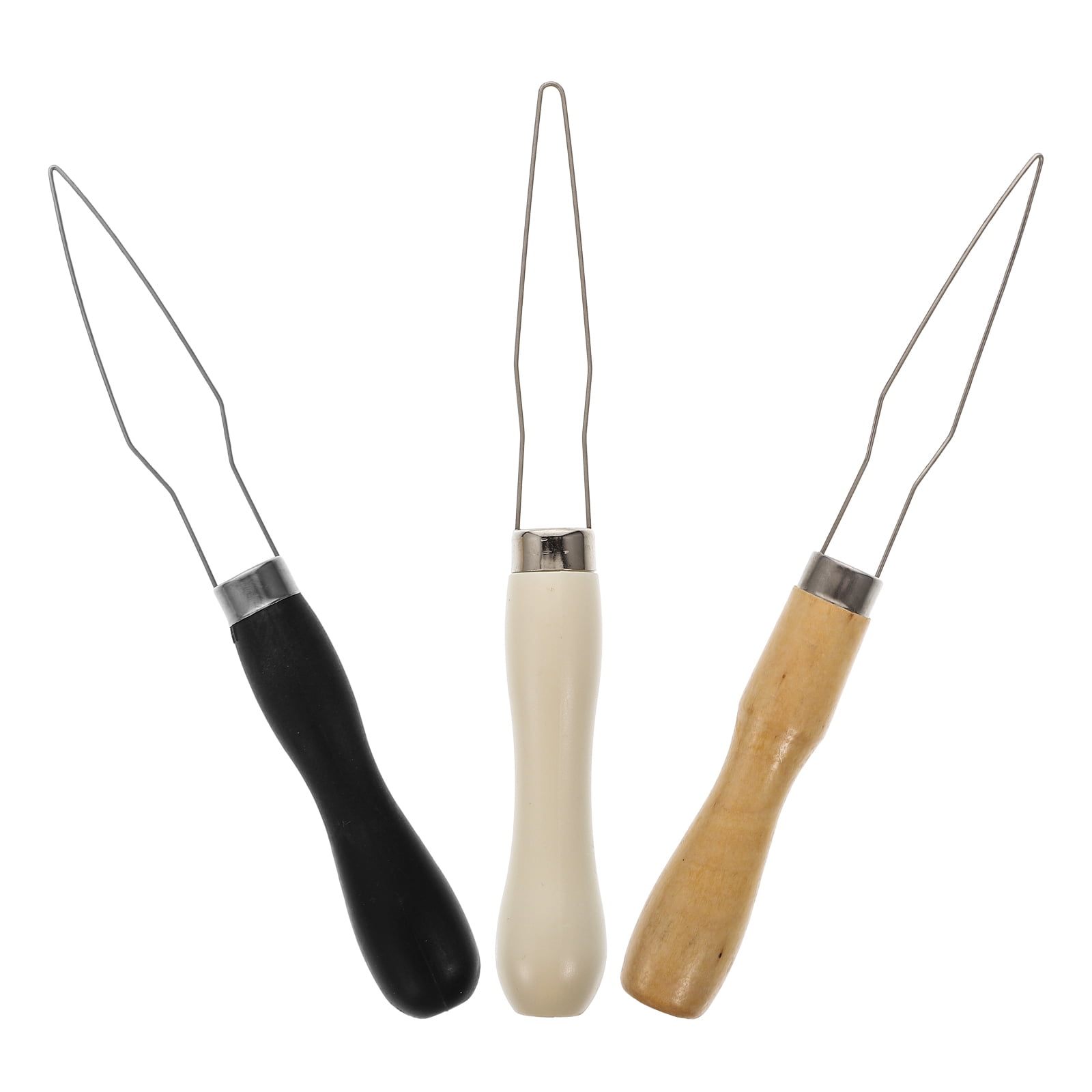3 Pcs Button Threader Jean Buttons for Jeans Hook Buttoner Dressing Aids Tool Auxiliary Wood Plastic