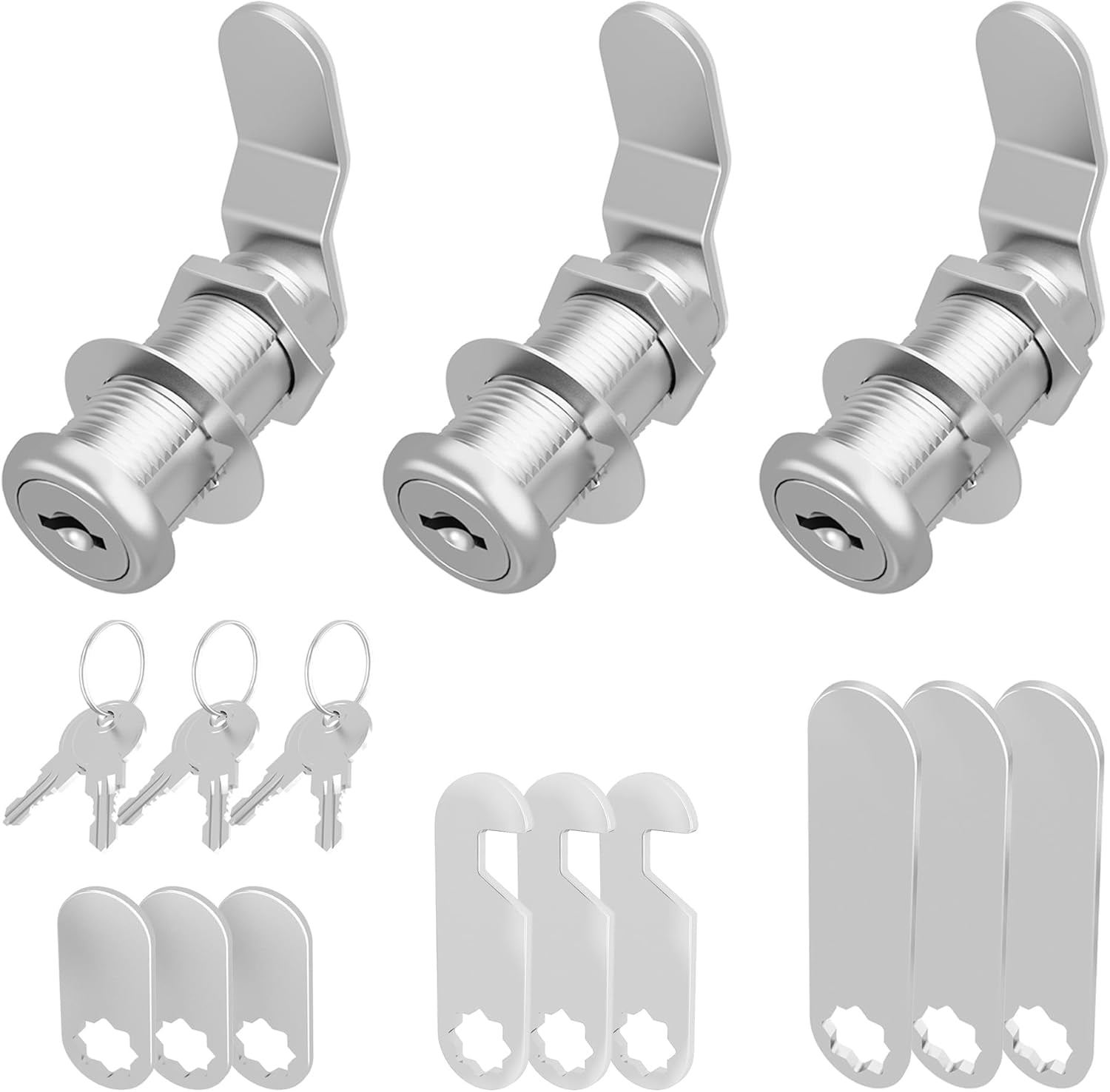 3 Pcs Cabinet Locks with Key, Drawer Lock Keyed Alike Cam Lock, Cabinet ...