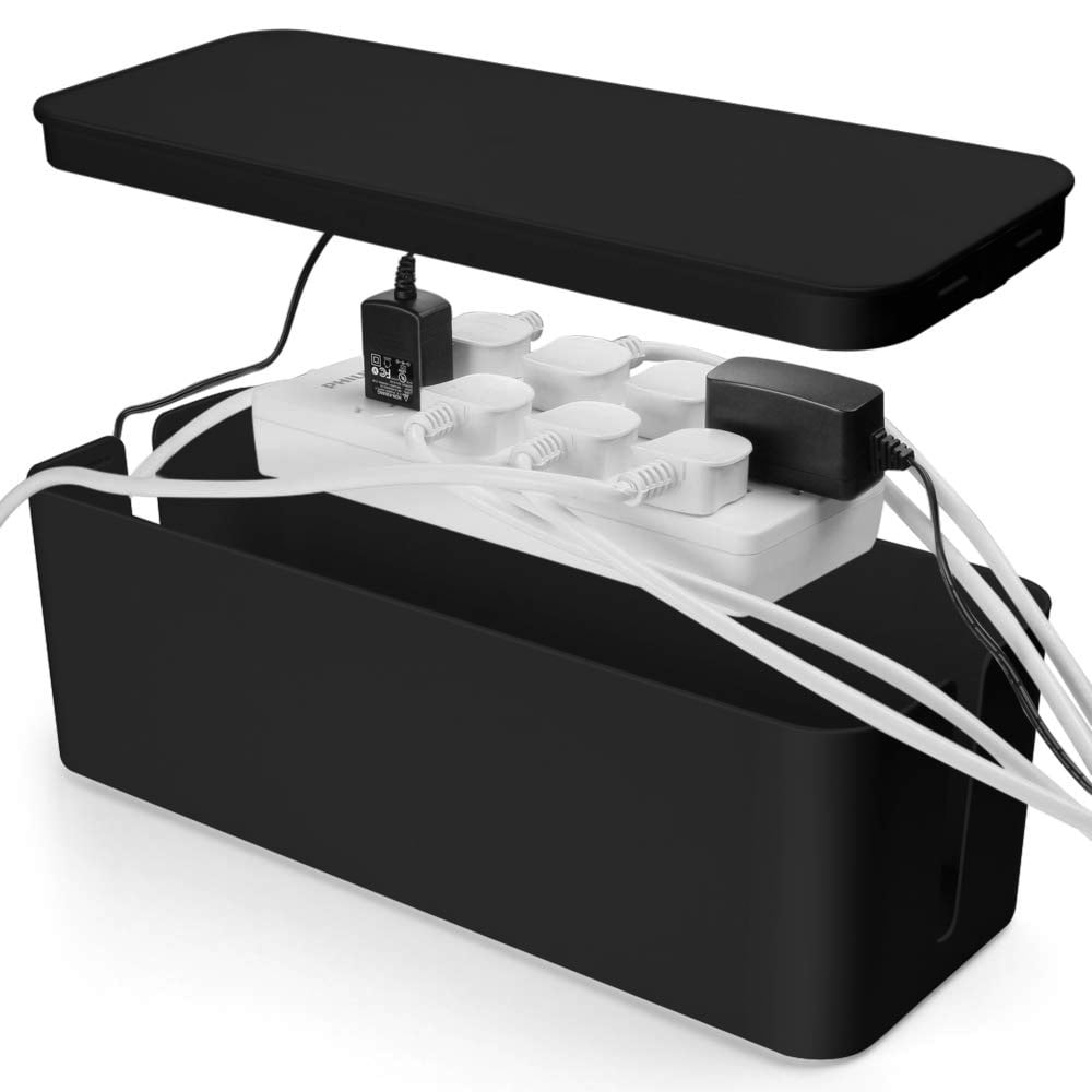 PinkSheep 2 Pack Cable Management Box, Cord Organizer Box Cover With Cable Kit Hides Power Strips Surge Protectors Cords White P 35010779 - View #7
