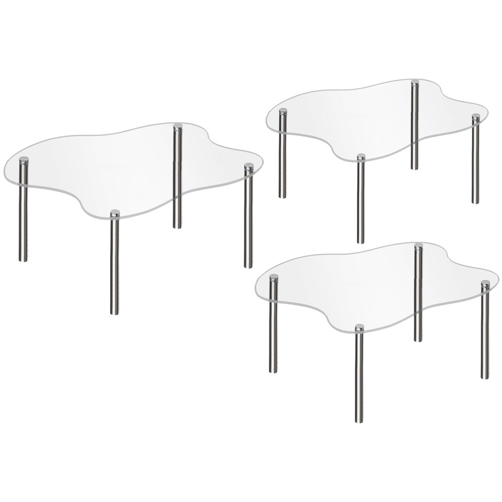 3 Pcs Cake Display Stand Clear Acrylic Cupcake Holder Tiered House Party Shelf Figure Dessert