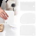 thumbnail image 1 of 3 Pcs Cake Scraper Cake Smoother,Flexible Plastic Multipurpose Kitchen Pastry Cutter Tool,Reusable Washable Dough Scraper Bowl Scraper for Bread Dough Baking Cake Fondant Icing, 1 of 4