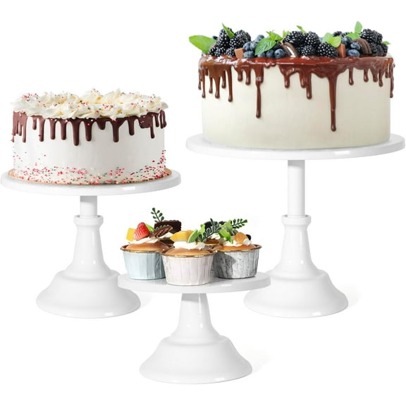 3 Pcs Cake Stand,White Cake Stand Set Disc Diameter 8" 10" 12"Round Dessert Stand  for Birthday Parties, Weddings, Baby Shower(White)