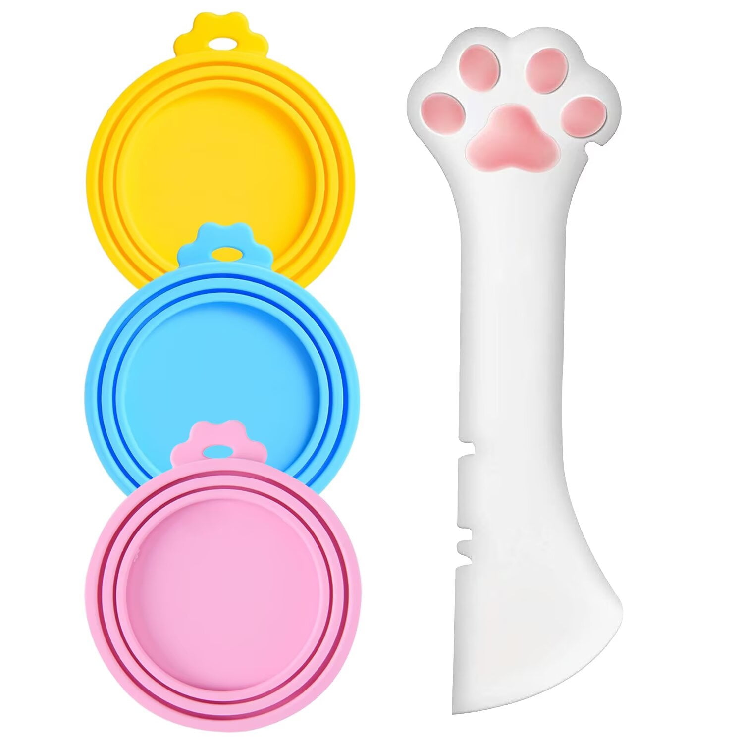 Pcs Pet Food Can Covers Pet Can Opener, Silicone Can Lids for Dog and Cat  Food, Spoons for Wet Food, Universal Size,One fit Standard Size Food