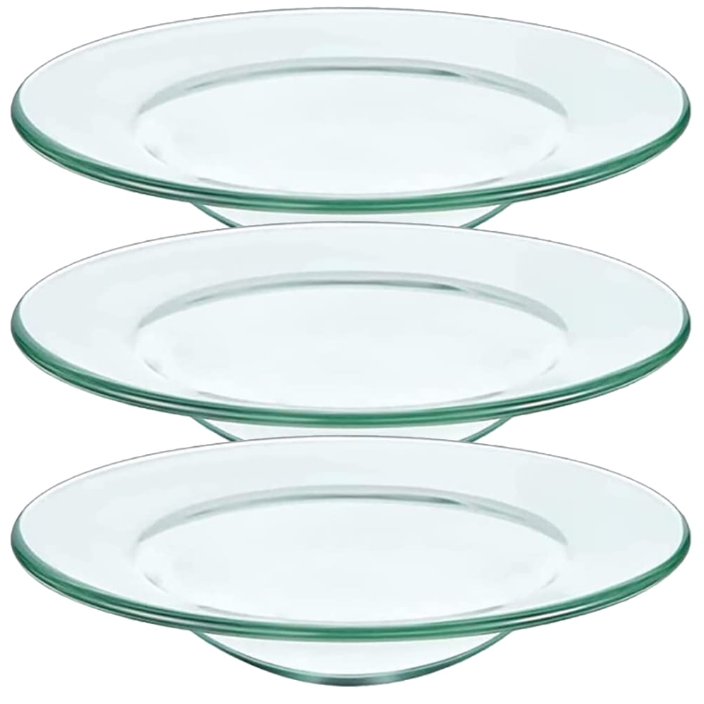 3 Pcs Candle Essential Oil Transparent Glass Dish Wax Melt Warmer