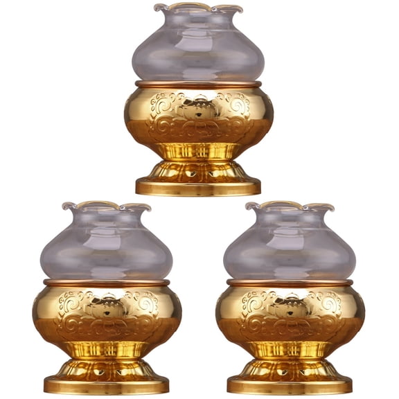 3 Pcs Candlestick Candelabra Tins Candlesticks Decoration Golden