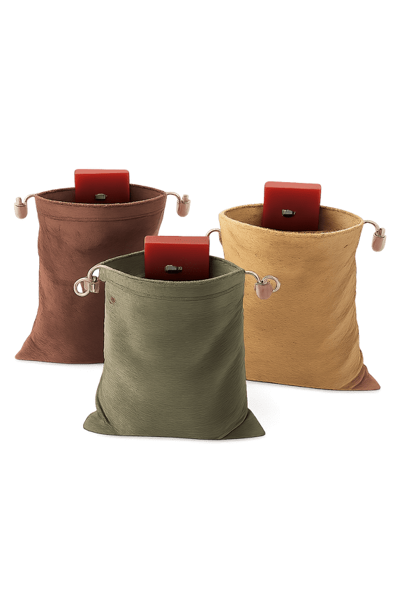 3 Pcs Canvas Foraging Pouch, 7.87x8.46 Inch Foldable Mushroom Berry Gathering Bag with Drawstring for Camping Hiking