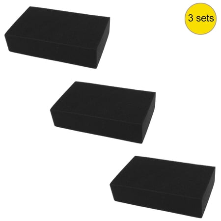 3 Pcs Car Cleaning Tool Black Kitchenware Rectangle Cleaning Sponge Pads Cleaner 8" Long
