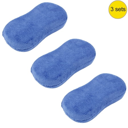3 Pcs Car Cleaning Tool Blue 8 Shaped Wash Cleaning Expanding Sponge Pad for Vehicle