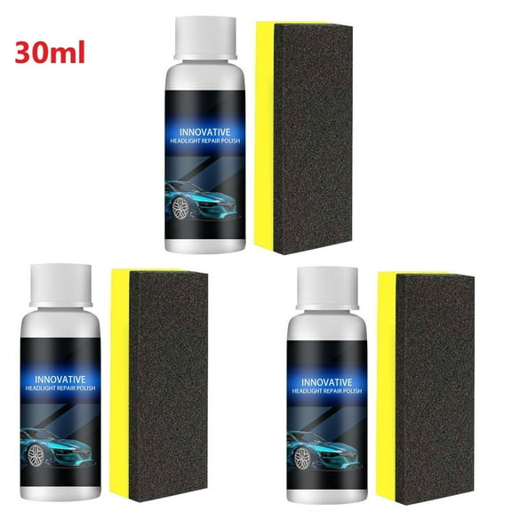 3 Pcs Car Headlight Restoration Kit - 3-Step Headlight Cleaner Spray & Oxidation Remover for Cars, DIY Lens Scratch Repair Renewal, No Tools Required for Foggy/Cloudy/Yellowed Headlights