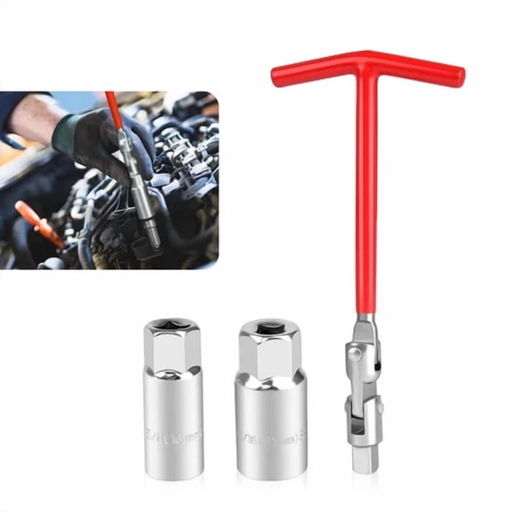 3 Pcs Car Spark Plug Socket Wrench, 5/8"/16Mm 13/16"/21Mm T-Shaped Anti-Slip ...