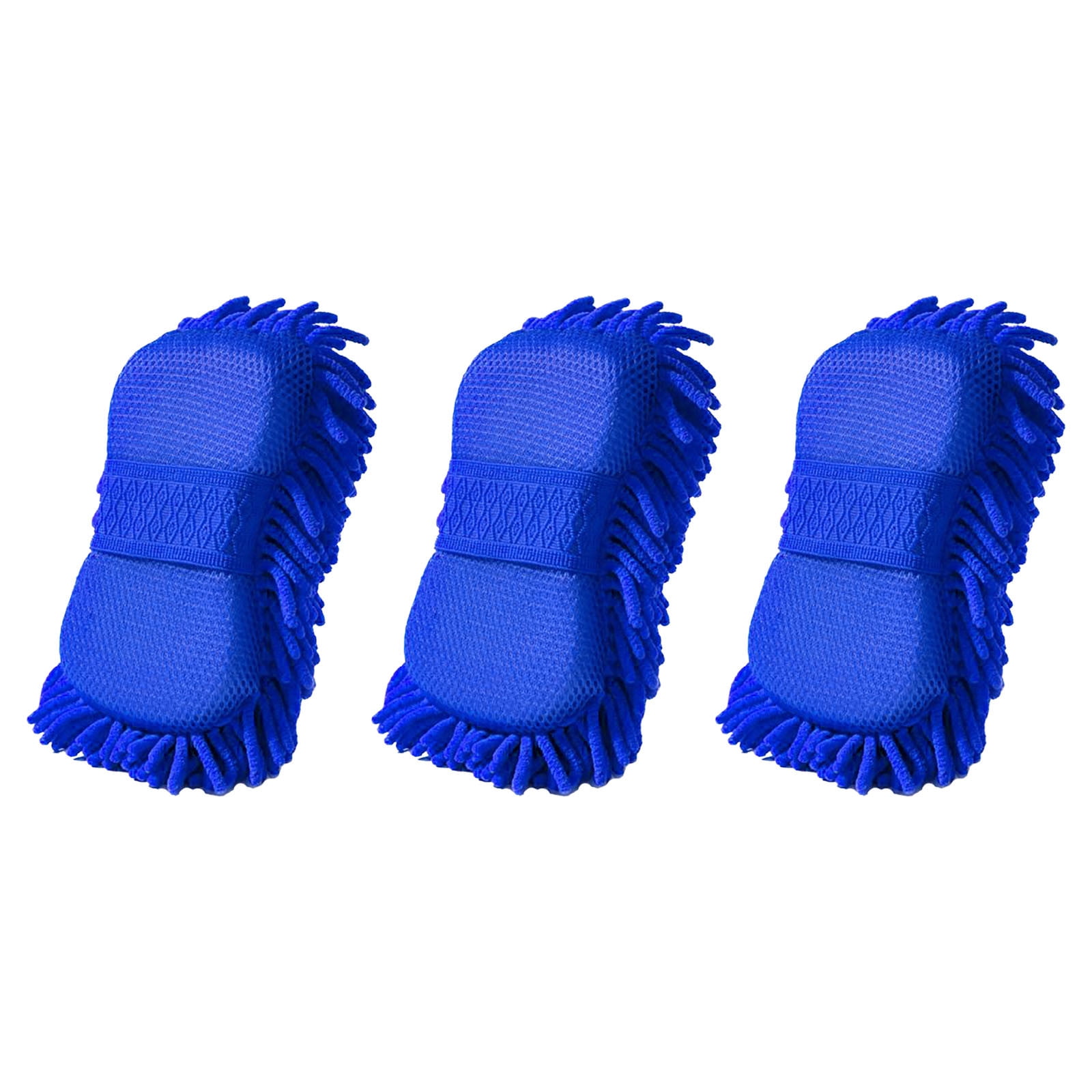 3 Pcs Car Wash Mitt Premium Chenille Microfiber Wash Sponge Gloves Car