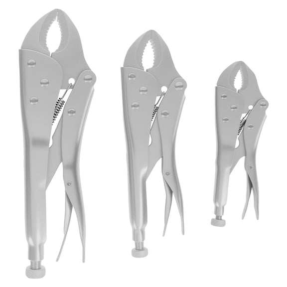 3 Pcs Carbon Steel Locking Plier Set Locking Plier with Ergonomic Handle Enduring Wire Stripper Tool Set for Welding Riveting Punching