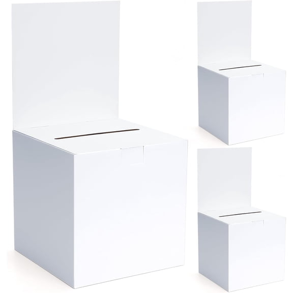 3 Pcs Cardboard Ballot Box, Cardboard Donation Suggestion Box with Slot