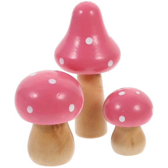 3 Pcs Carrot Decorations Toadstool Cake Topper Artificial 7.20X3.50X3.50CM Pink