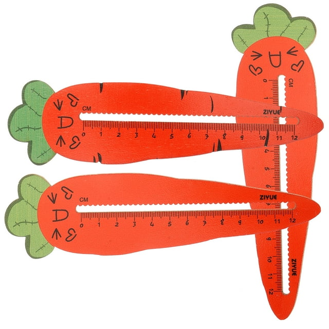 Eease 3pcs Adorable Carrot Shape Ruler Wooden Drawing Ruler Students