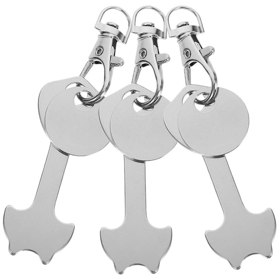 FOMIYES 3Pcs Portable Shopping Trolley Token Keyrings Durable Smooth Material Keychain Accessory