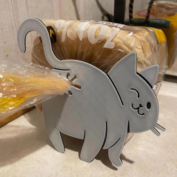 3 Pcs Cat Butt Bread Clip - 3D Printed Humorous Kitchen Gadget - Plastic Bag Sealer for Bread & Snacks - Cute Pantry Storage Accessory - Quirky Home Decor & Gift for Pet Lovers