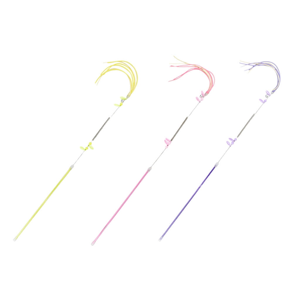 3 Pcs Cat Teaser Pet Wands Catnip Toy Kitten Plaything Interactive for