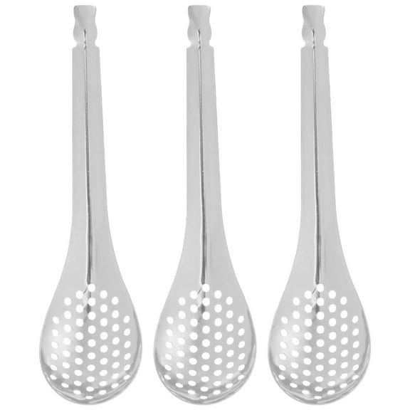 3 Pcs Caviar Tools Small Slotted Spoon Spoons for Cooking Stainless Steel Strainer