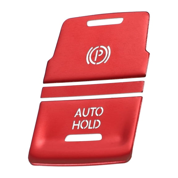 Unique Bargains 3 Pcs Center Console Electronic Handbrake Switch Button Cover for VW Arteon CC 19-23 Aluminum Alloy Red