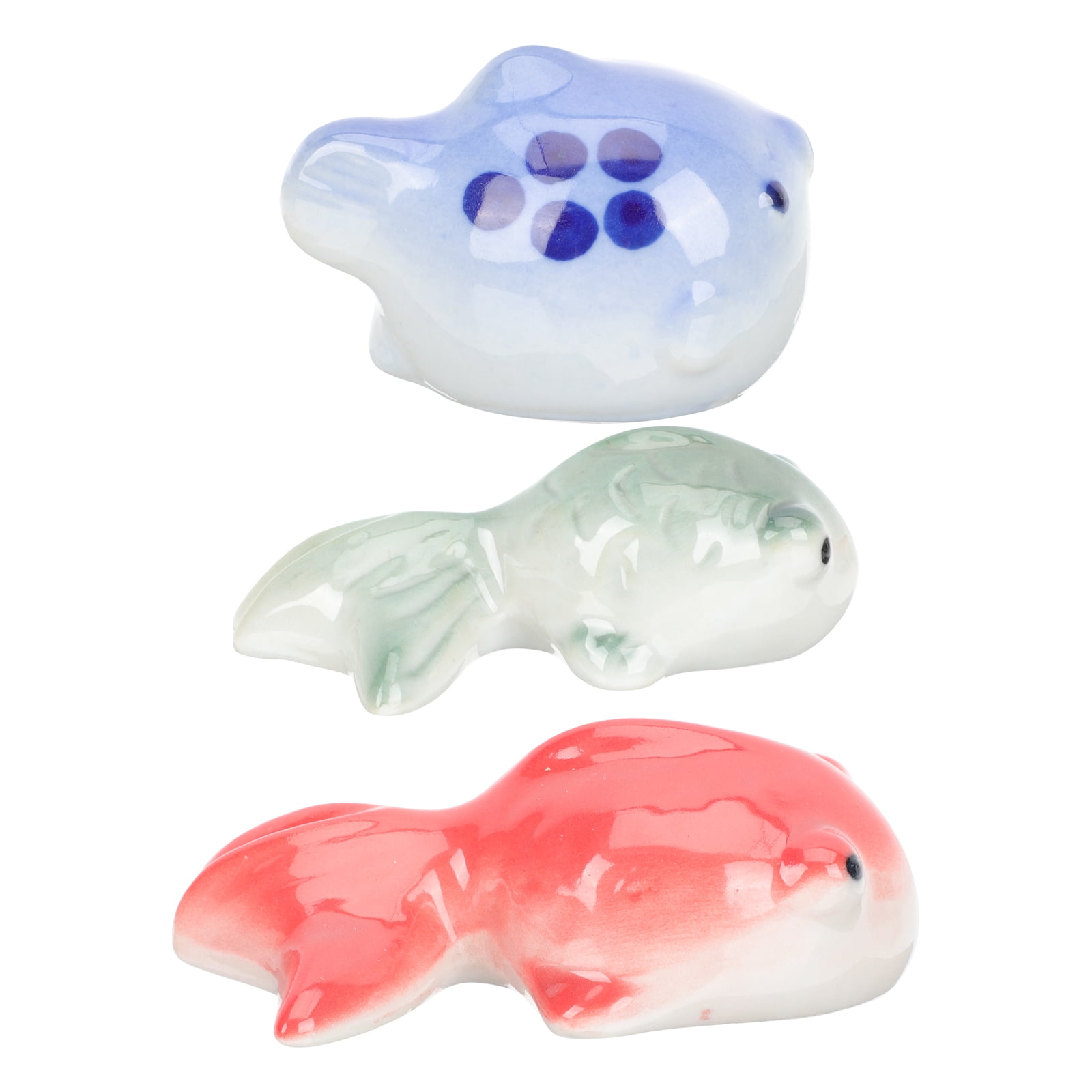 3 Pcs Ceramic Floating Fish Toys Tank Ornaments Decor Goldfish Outdoor