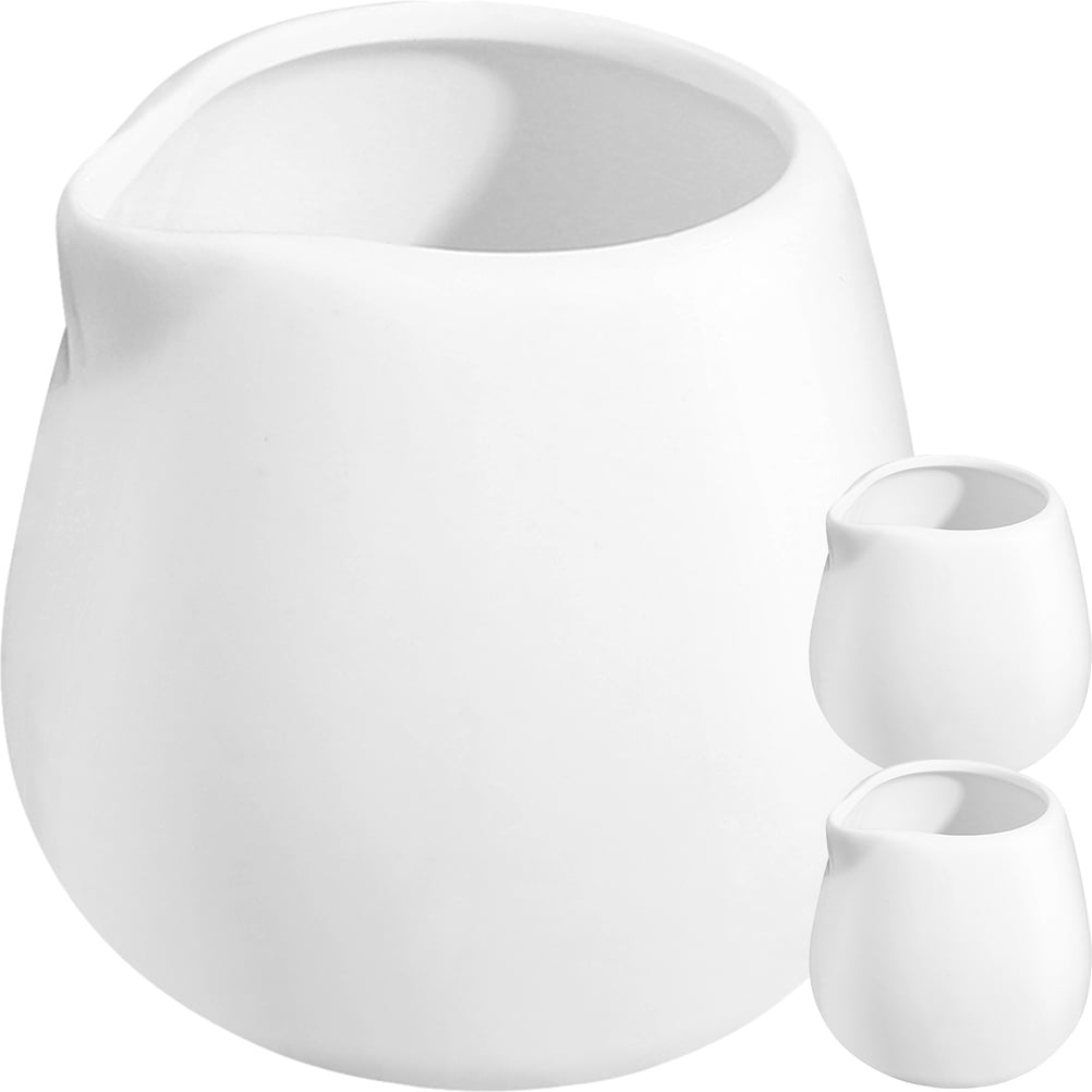 3 Pcs Ceramic Milk Cup Pump Creamer Small Pitcher Coffee Machines Soy
