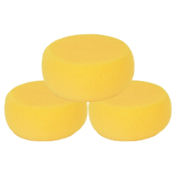 3 Pcs Ceramic Round Sponge Face Painting Sponges Pottery Yellow