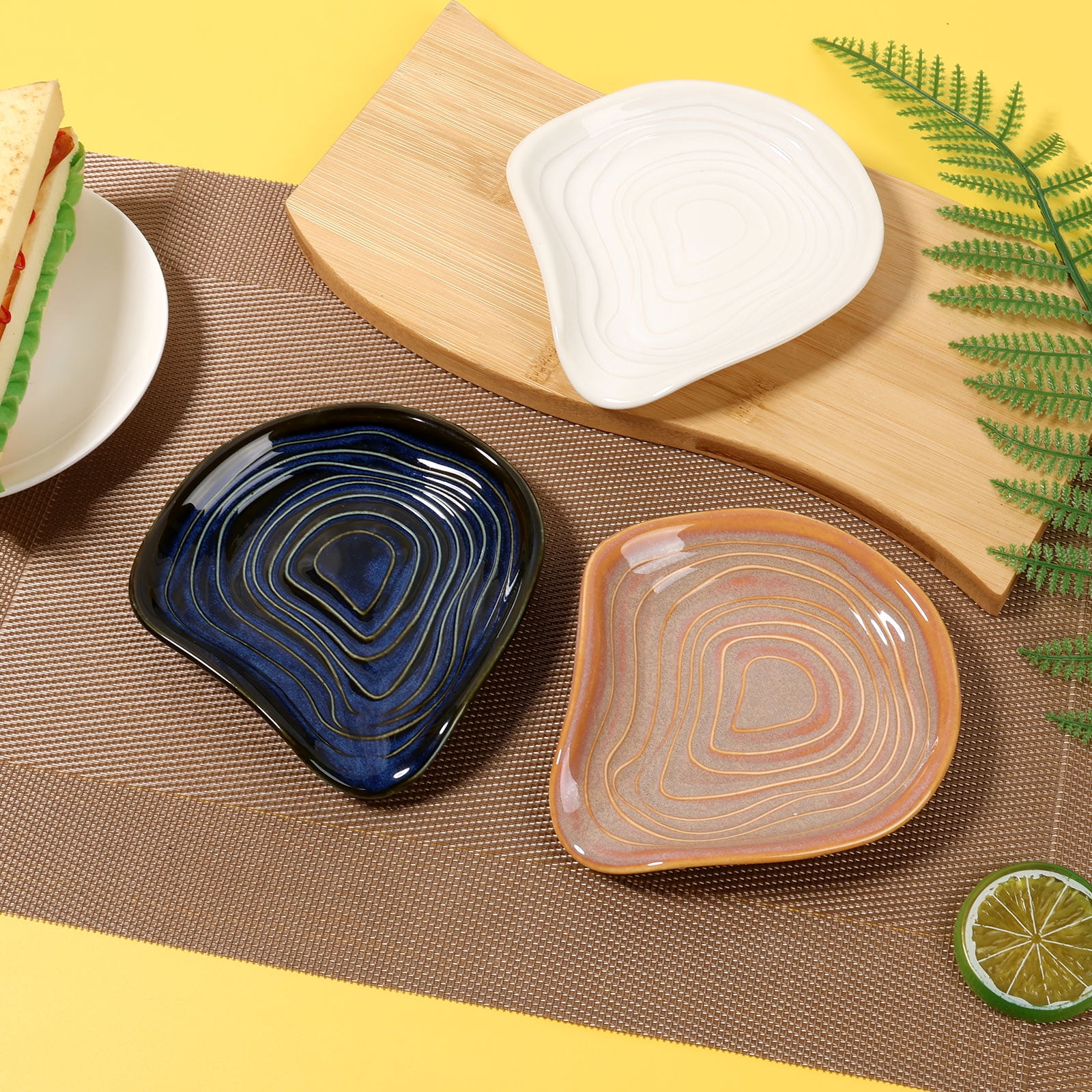 3 Pcs Ceramic Spoon Rest Practical Spoon Holder Decorative Cooking ...