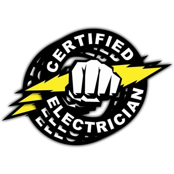 3 Pcs Certified Electrician Sticker, Electrician Pride Sticker, Power Line Worker Gift Electrician Job Stickers 3 Inches Gift for Water Bottle Laptop Phone Helmet Kindles Tumbler