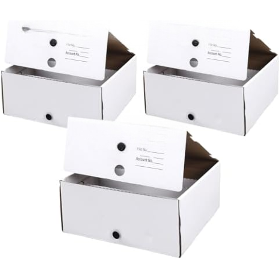 3 Pcs Check and Form Storage Boxes 10"x10"x4.5" Storage File Box Divided by Quarter Tax Box Keeping for Tax Filing Organization and Document for Office Home Accountants Taxpayers$$Office