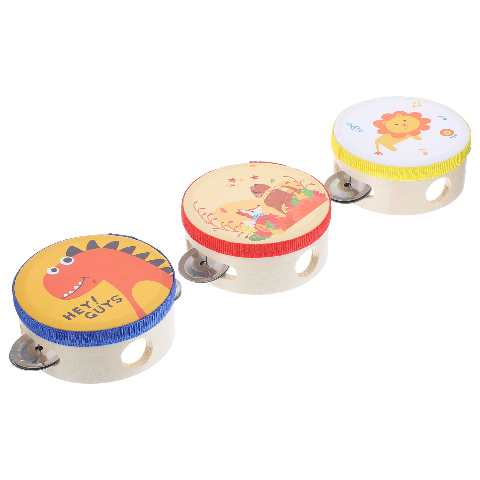 3 Pcs Children Clapping Tambourine Tambourines Toys for Toddlers Animal