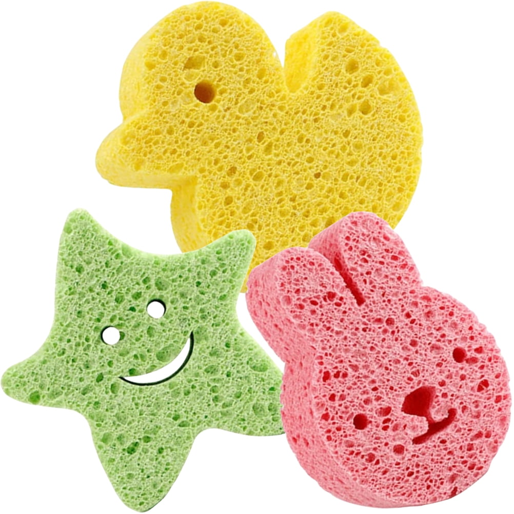 3 Pcs Children's Bath Sponge for Sponges Baby Shower Soft Tool Wood ...