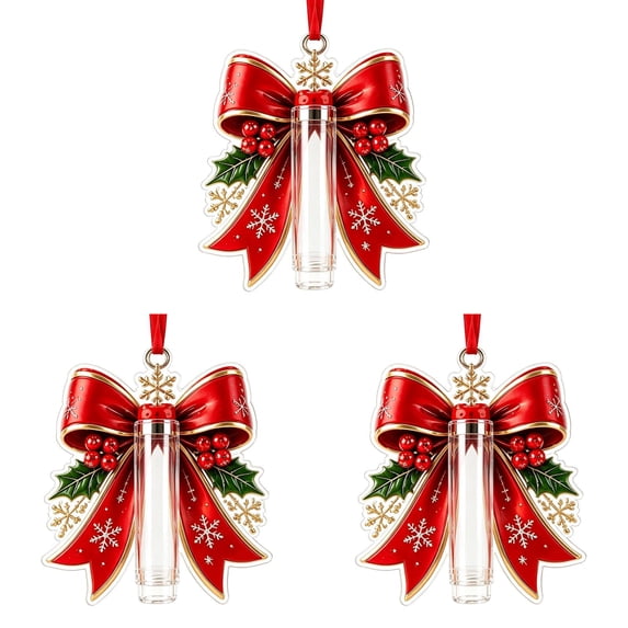 3 Pcs Christmas Cash Gift Ornaments, Acrylic Money Holders for Tree Decor, Christmas Holder Ornaments, Festive Storage Hanging Charms, Money Holder Pendants, Decorative Gift‑Keeping Trinkets