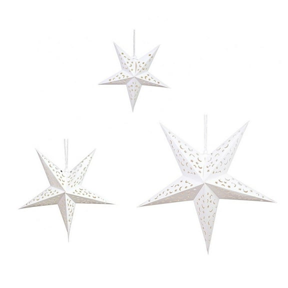 3 Pcs Christmas Hollow Out Star Hanging Pendant Christmas Stars Lampshade Decor Led Light Window Grille Paper Lantern Wedding Party Christmas Decoration