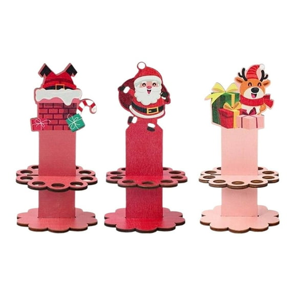 3 Pcs Christmas Money Holder, Wooden Money Holders, Christmas Ornament Money Holder with 10 Holes Cake for Table Decor Personalized Money Cash Gift Can be Written On The Back 6.7"x3.4"