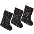 thumbnail image 1 of Christmas Stockings Black Candy Cane and Snowflake Pattern Personalized 3 Count 14.8 Inch, 1 of 5