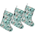 thumbnail image 1 of Christmas Stockings Santa and Snowman Pattern Blue 3 Pack 14.8 Inch, 1 of 5