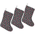 thumbnail image 1 of Christmas Stockings Dark Blue Santa and Gnome Pattern 3 Pcs 14.8 Inch, 1 of 5