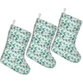 thumbnail image 1 of Christmas Stockings Green Christmas Tree and Text Pattern 3 Pack 14.8 Inch, 1 of 5
