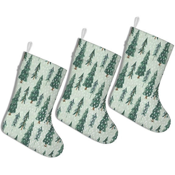 3 Pcs Christmas Stockings,Light Green Christmas Tree Pattern Stockings Christmas,14.8'' Xmas Stockings,Christmas Party Favors,Christmas Party Decorations,Christmas Stockings Personalized