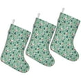 thumbnail image 1 of 3 Pcs Christmas Stockings,Light Green Christmas Village Pattern Stockings Christmas,14.8'' Xmas Stockings,Christmas Party Favors,Christmas Party Decorations,Christmas Stockings Personalized, 1 of 5