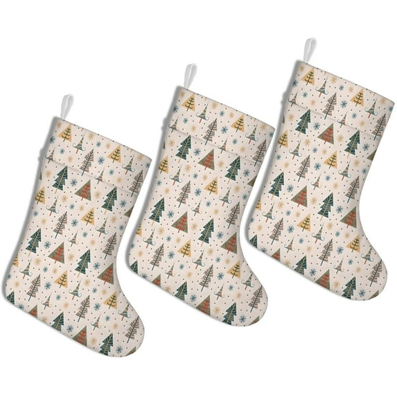 3 Pcs Christmas Stockings,Multicolor Christmas Tree Pattern Stockings Christmas,14.8'' Xmas Stockings,Christmas Party Favors,Christmas Party Decorations,Christmas Stockings Personalized