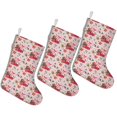 thumbnail image 1 of Christmas Stockings Pink Red Truck and Snowman Pattern Personalized 3-Pack 14.8 Inch, 1 of 5