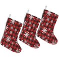 thumbnail image 1 of Christmas Stockings Red and Black Snowflake Pattern Personalized 3 Pack 14.8'', 1 of 5