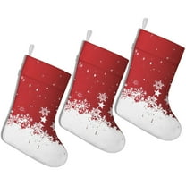 3 Pcs Christmas Stockings,Red Christmas Snowflake Pattern Stockings Christmas,14.8'' Xmas Stockings,Christmas Party Favors,Christmas Party Decorations,Christmas Stockings Personalized