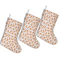 thumbnail image 1 of Christmas Stockings White Gingerbread Man Pattern 3 Pack 14.8 Inch, 1 of 5